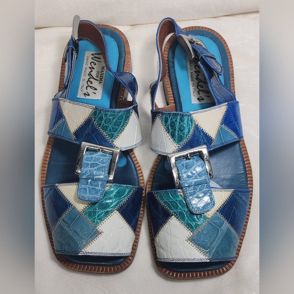 Maxima For Wendel's Genuine Alligator Women's Sandals Size 10.5 Made In Italy